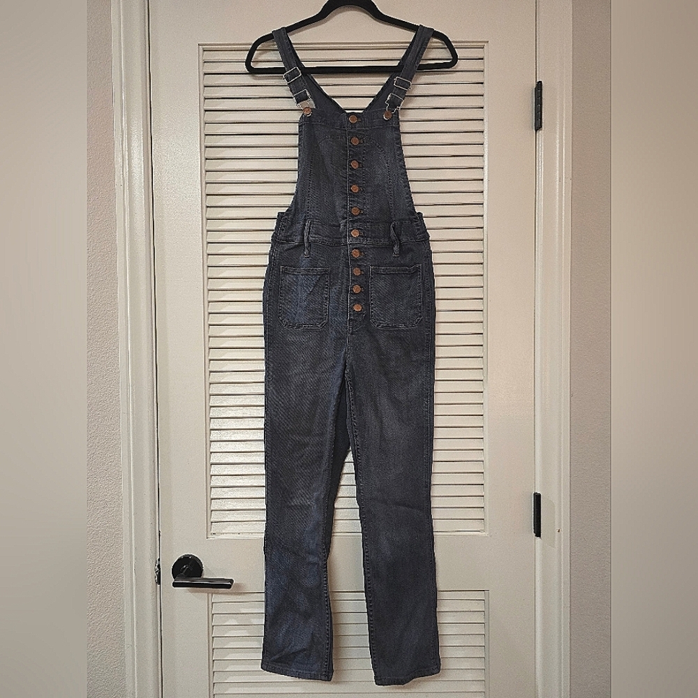 Madewell - Denim Button Overalls Casual Jumpsuit With Pockets